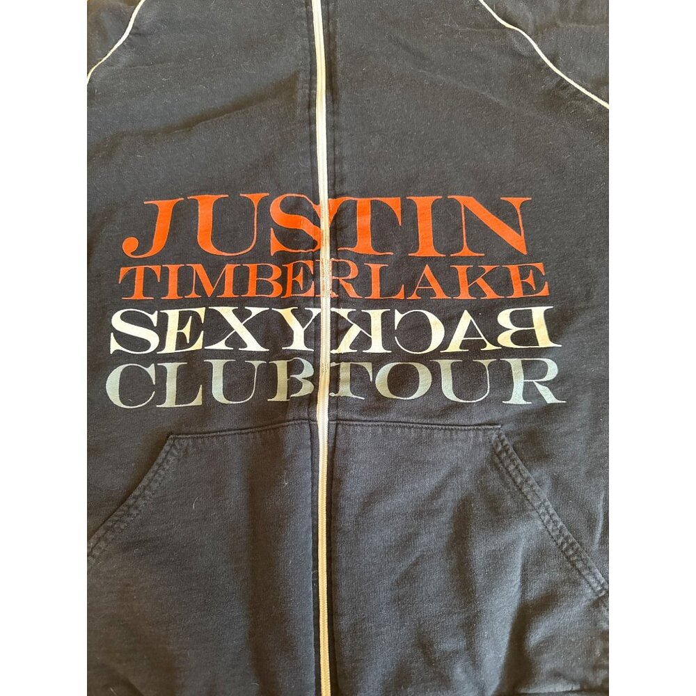 Justin Timberlake Sexyback Club Tour Zipper Hoodie XL Black USA Made - Picture 5 of 9